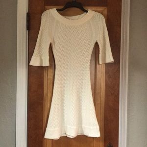 Arden B Sweater dress 3/4 sleeves Color: Cream Size: Small